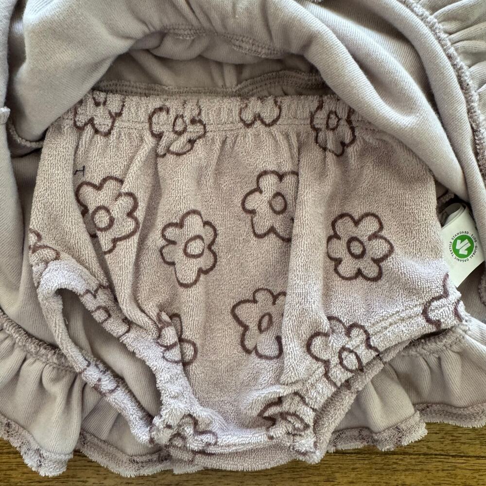 Quincy Mae Daisy Terry Dress + Bloomers - Size 3-6 months - Picture 5 of 6